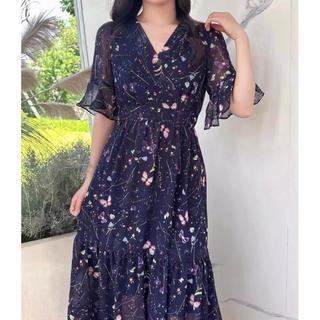 Đầm Hoa Trung Niên Che Bụng Cho Mẹ VH52