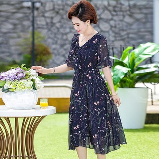 Đầm Hoa Trung Niên Che Bụng Cho Mẹ VH52