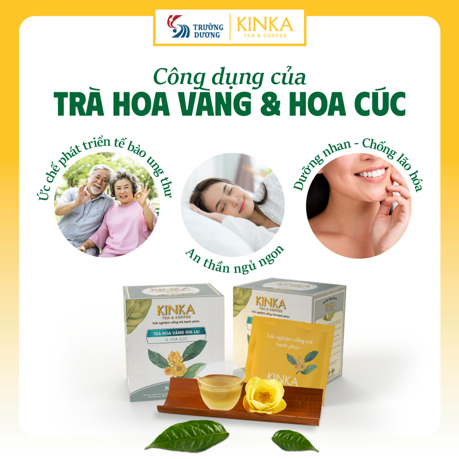 KINKA Trà Hoa Vàng Gia Lai & Hoa Cúc - MEDITATION TEA - Hộp 40g (20 gói x 2g)