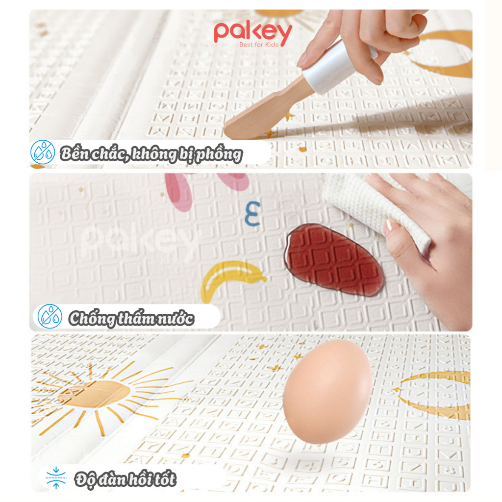 [NEW] Thảm Xốp XPE Dày Dặn Chống Trơn Trượt, Thảm Cuộn Pakey Cao Cấp Viền May Chắc Chắn Màu Sắc Pastel