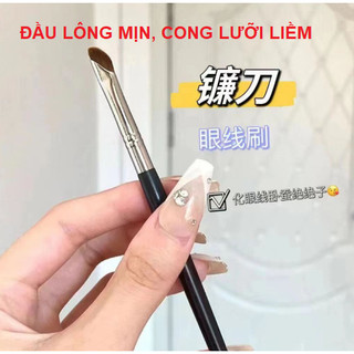 Cọ dẹt cong lưỡi liềm kẻ mắt cọ trang điểm mẫu 192, cọ cong nhẹ lưỡi liềm, cọ dẹt trang điểm