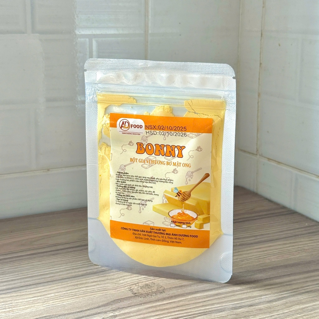 50g Bột lắc gia vị hương bơ mật ong Bonny – dùng cho popcorn, khoai tây chiên, gà lắc và snack