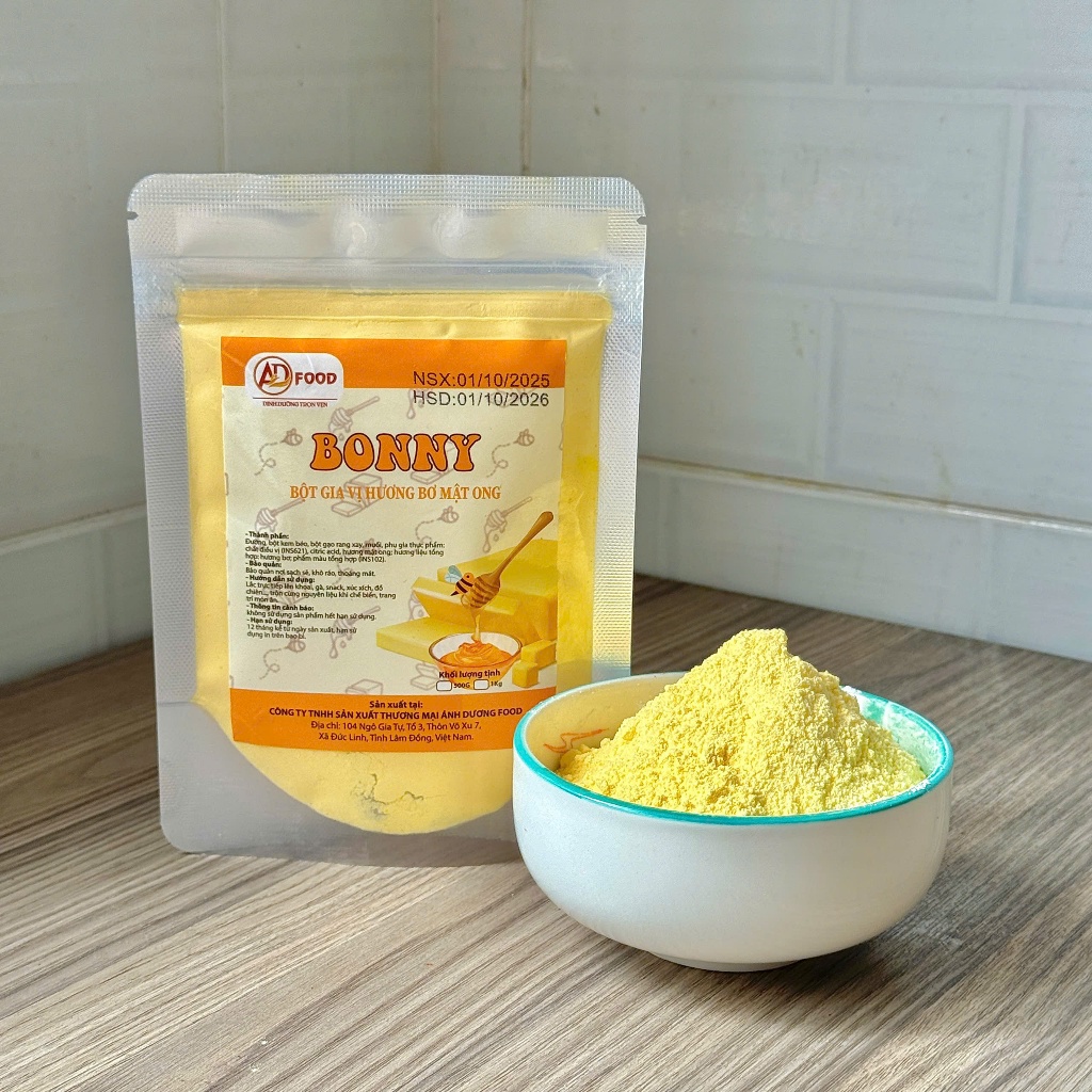 100g Bột rắc hương bơ mật ong Bonny ADFOOD – dùng cho popcorn, khoai tây chiên, gà rán, snack và trang trí món ăn