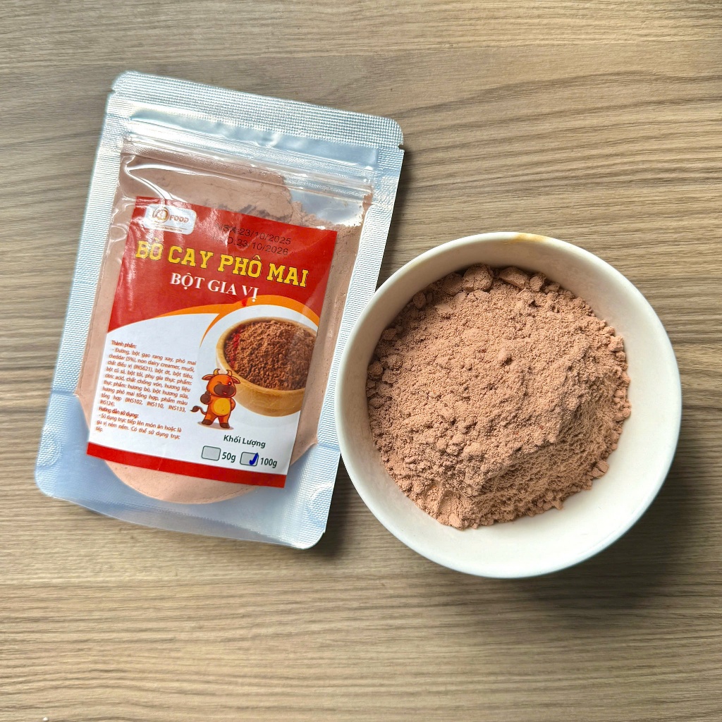 50g Bột lắc vị bò cay phô mai ADFOOD – dùng làm gia vị cho các món chiên, snack, gà rán và trang trí món ăn