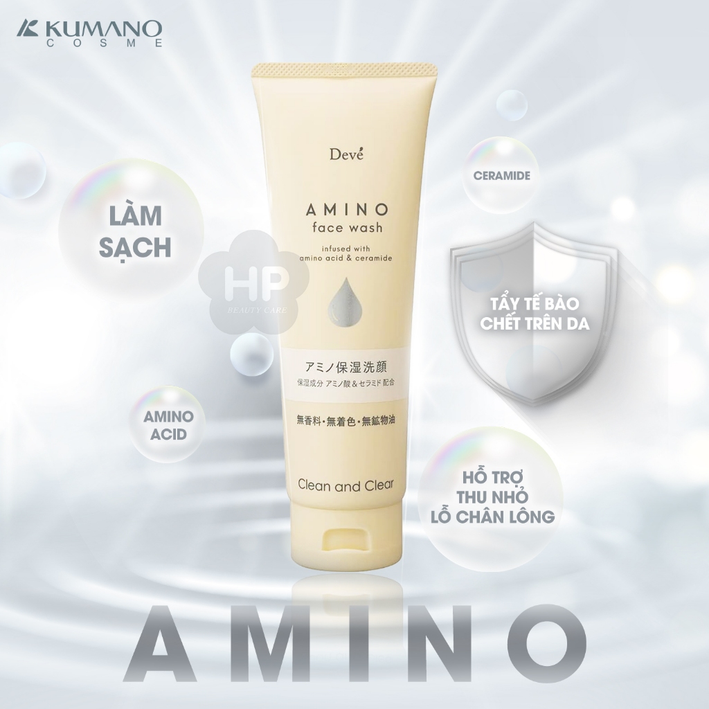 Sữa Rửa Mặt Dưỡng Ẩm Và Làm Sáng Da Deve Amino Face Wash 170G