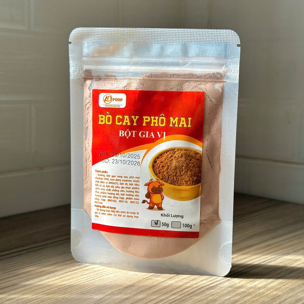 100g Bột lắc vị bò cay phô mai ADFOOD – dùng làm gia vị cho các món chiên, khoai lắc, snack, ướp thịt