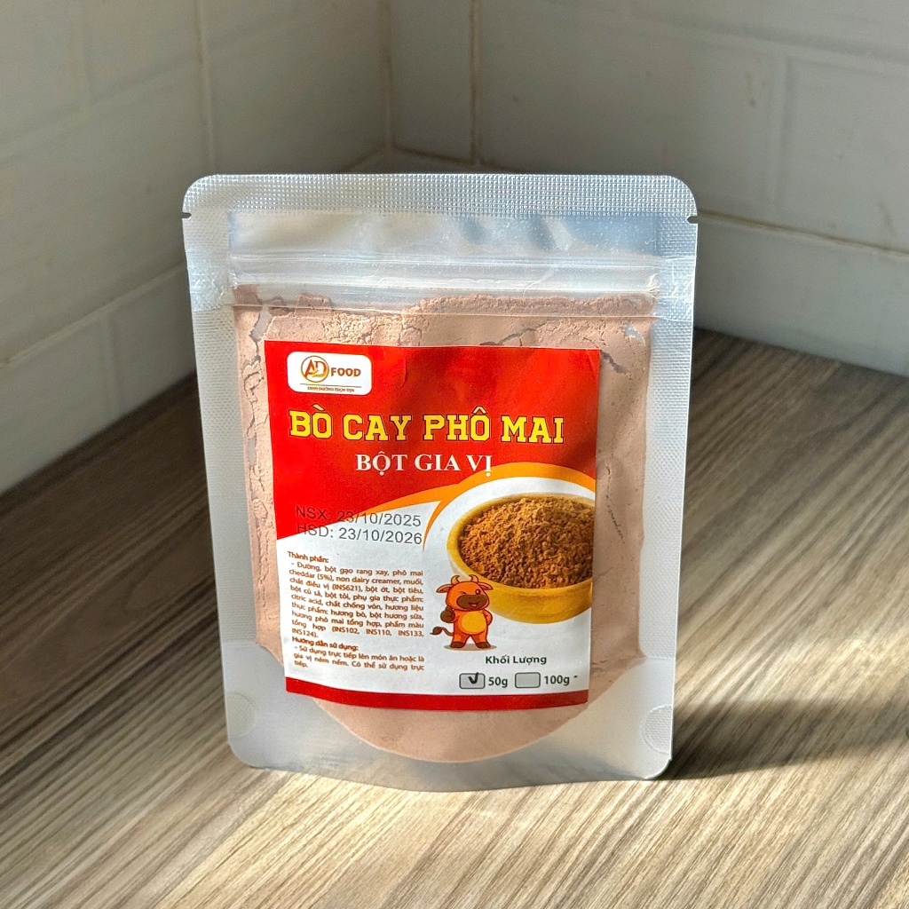 100g Bột lắc vị bò cay phô mai ADFOOD – dùng làm gia vị cho các món chiên, khoai lắc, snack, ướp thịt
