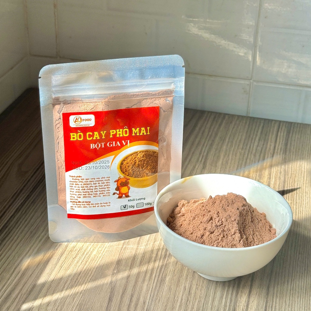 100g Bột lắc vị bò cay phô mai ADFOOD – dùng làm gia vị cho các món chiên, khoai lắc, snack, ướp thịt