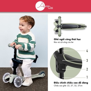 [Thuỵ Sĩ] Xe trượt scooter Micro Mini2grow 4in1 -  Trẻ 1 đến 6 - Đa tính năng - Bảo hành 2 năm