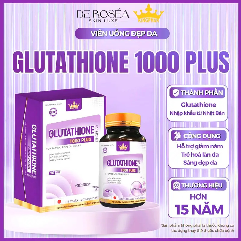 Glutathione 1000 Plus  H Tr Gim Nm, Sng Da, Chng Oxy Ha, Duy Tr   Ti Tr | Shopee Vit Nam