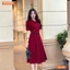 Đầm thiết kế BEMINE cổ sen đính đá tùng xếp ly phù hợp đi tiệc-B144