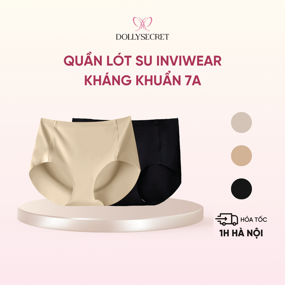Set 3 Quần Lót Su Nữ Inviwear Không Viền Tàng Hình Kháng Khuẩn 7A Cao Cấp DOLLY SECRET Q12
