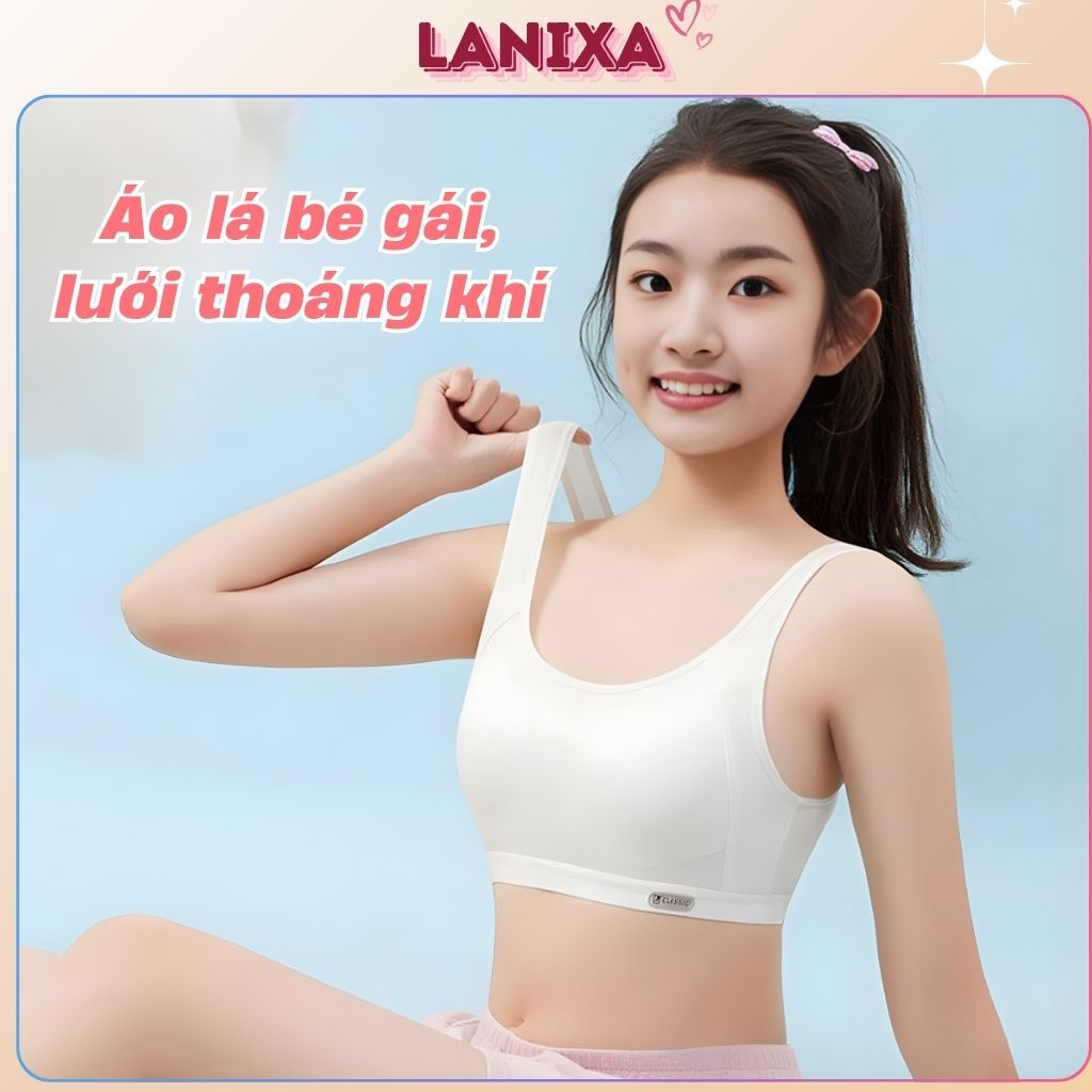 Áo lá nữ học sinh cao cấp lưới thoáng mát đệm mút ôm ngực Áo lót bra nữ tập gym thể thao LANIXA B612