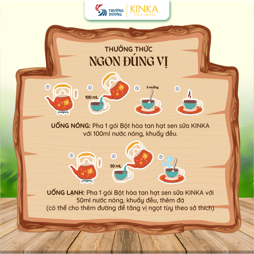 KINKA Bột Hạt Sen sữa hoà tan, Hộp 255g (15 gói x 17g) - thơm béo, phù hợp ăn chay