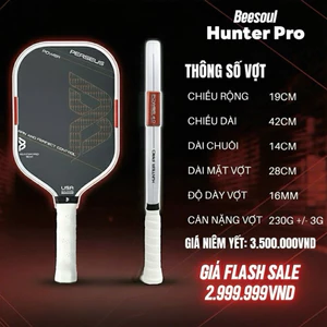 Beesoul Hunter Pro 16mm Power 4.0 – Vợt Pickleball Siêu Công, Chuẩn Kiểm Soát, Có Quà Tặng Kèm