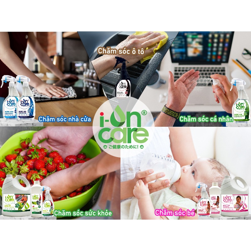 Nước ION lau kính làm sạch kính  I-ONCARE 500ml