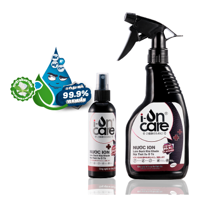 Nước ION làm sạch khử khuẩn nội thất xe ô tô  I-ONCARE 500ml - Chất tạo bóng organic nhập khẩu Đức