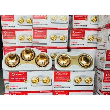 Đèn sưởi nhà tắm 3 bóng treo tường, đèn sưởi nhà tắm 2 bóng trắng kim cương, Bóng đèn sưởi phòng tắm đui sứ ca