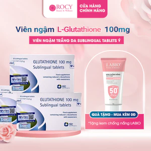 Viên Ngậm Trắng Da Glutathione 100mg Chính Hãng Nhập Nhẩu Italy Hàng Công Ty Đủ Giấy Tờ Tặng KCN Labio