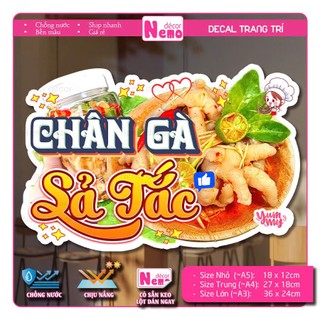 Decal Trang Trí Chân Gà Sả Tắc, Tranh Dán Quán Ăn, Cà Phê, Dán Tường, Tủ, Kính, Xe Đẩy - Sticker Chịu Được Mưa Nắng.