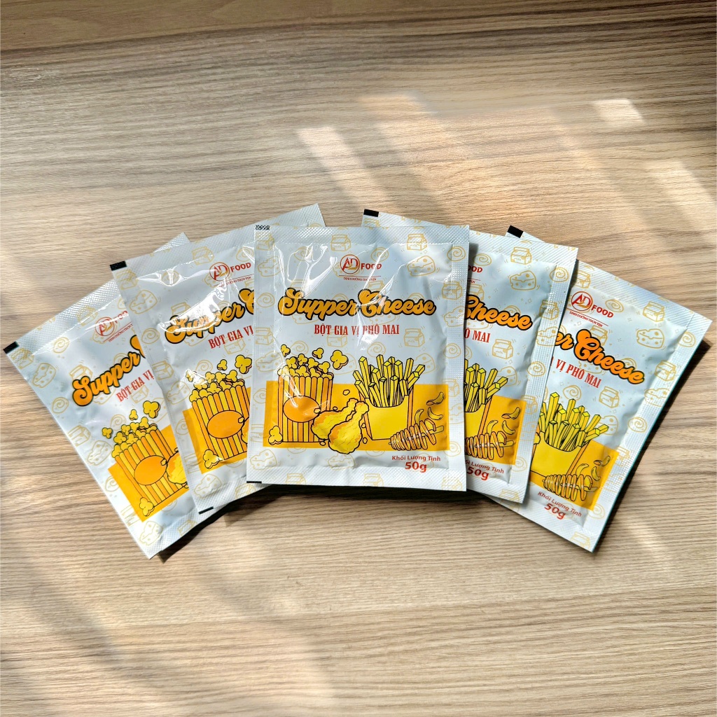 Combo 5 gói Bột phô mai Supper Cheese 50g bao bì mới ADFOOD – dùng làm bột gia vị cho các món chiên và trang trí món ăn