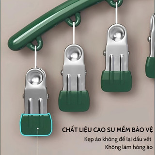 [10 Kẹp] Móc Treo Quần Áo Chống Trượt Chống Gió, Móc Phơi Đồ Lót Tất Vớ Có Khóa Chống Rơi Bằng Thép Không Gỉ 88533