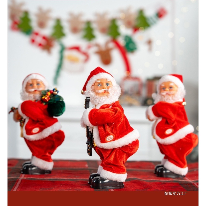 Ông Già Noel Đu Dây Leo Dây Lộn Nhào Leo Thang Tuần Lộc Ống Khói Giáng Sinh Có Đèn Có Nhạc Trang Trí-Đồ Chơi PUKAPI