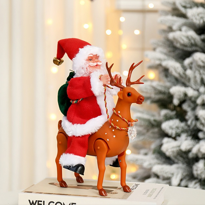 Ông Già Noel Chui Ống Khói Leo Dây Lắc Hông Nhảy Leo Khói Dù Có Đèn Có Nhạc Vui Nhộn Trang Trí Noel-Đồ Chơi Cho Bé PUKAP