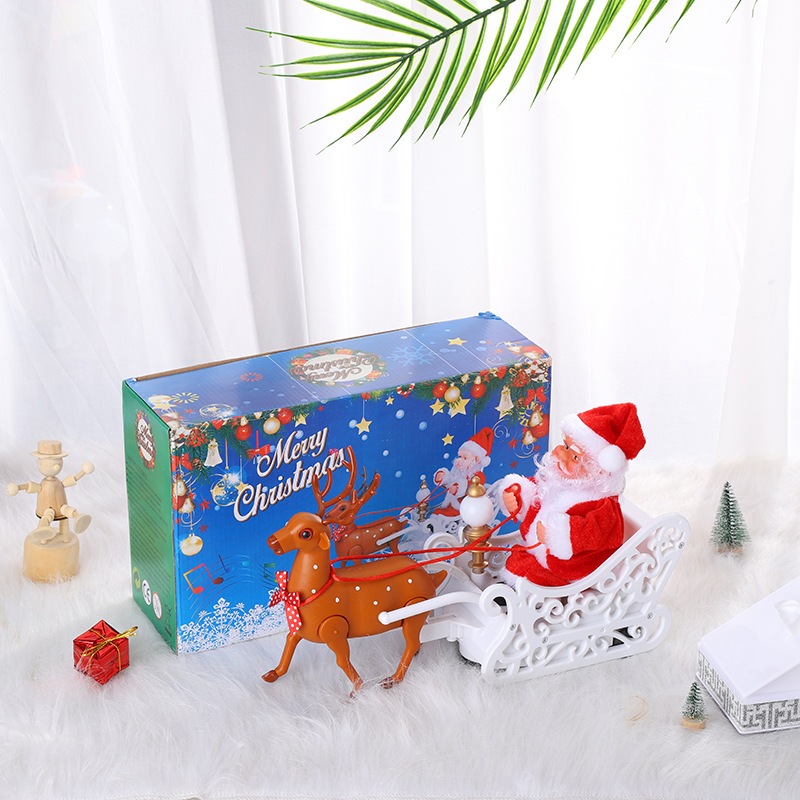 Ông Già Noel Chui Ống Khói Leo Dây Lắc Hông Nhảy Leo Khói Dù Có Đèn Có Nhạc Vui Nhộn Trang Trí Noel-Đồ Chơi Cho Bé PUKAP