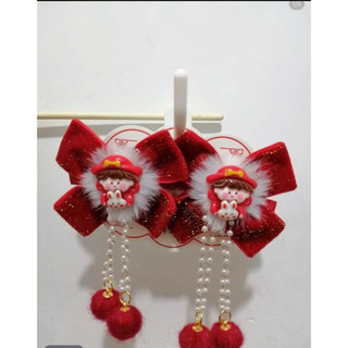 Set 2 kẹp tua rua phong cách trung hoa phù hợp lễ tết cho bé