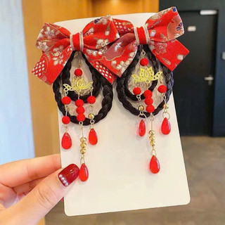 Set 2 kẹp tua rua phong cách trung hoa phù hợp lễ tết cho bé