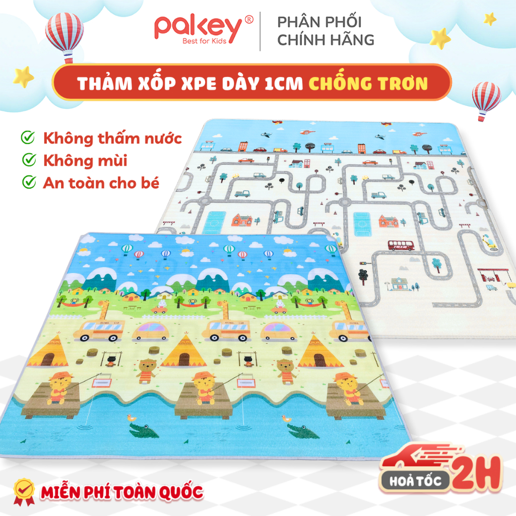 [HỎA TỐC] Thảm Cho Bé Chơi In Họa Tiết 2 Mặt, Thảm Xốp XPE Dày 1cm Êm Ái, Siêu Bền Cuộn Lại Gọn Gàng Dễ Dàng