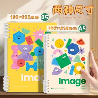 Sổ vở còng bìa lót Chibi đơn sắc hoạ tiết hình khối Image + Ruột Giấy BONZAI
