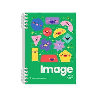 Sổ vở còng bìa lót Chibi đơn sắc hoạ tiết hình khối Image + Ruột Giấy BONZAI