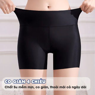 Quần Mặc Váy Đúc Su Mềm Mịn Không Lộ Viền - Quần Bảo Hộ Dạng Đùi Cạp Cao Che Mỡ Bụng AMYBRA V8941