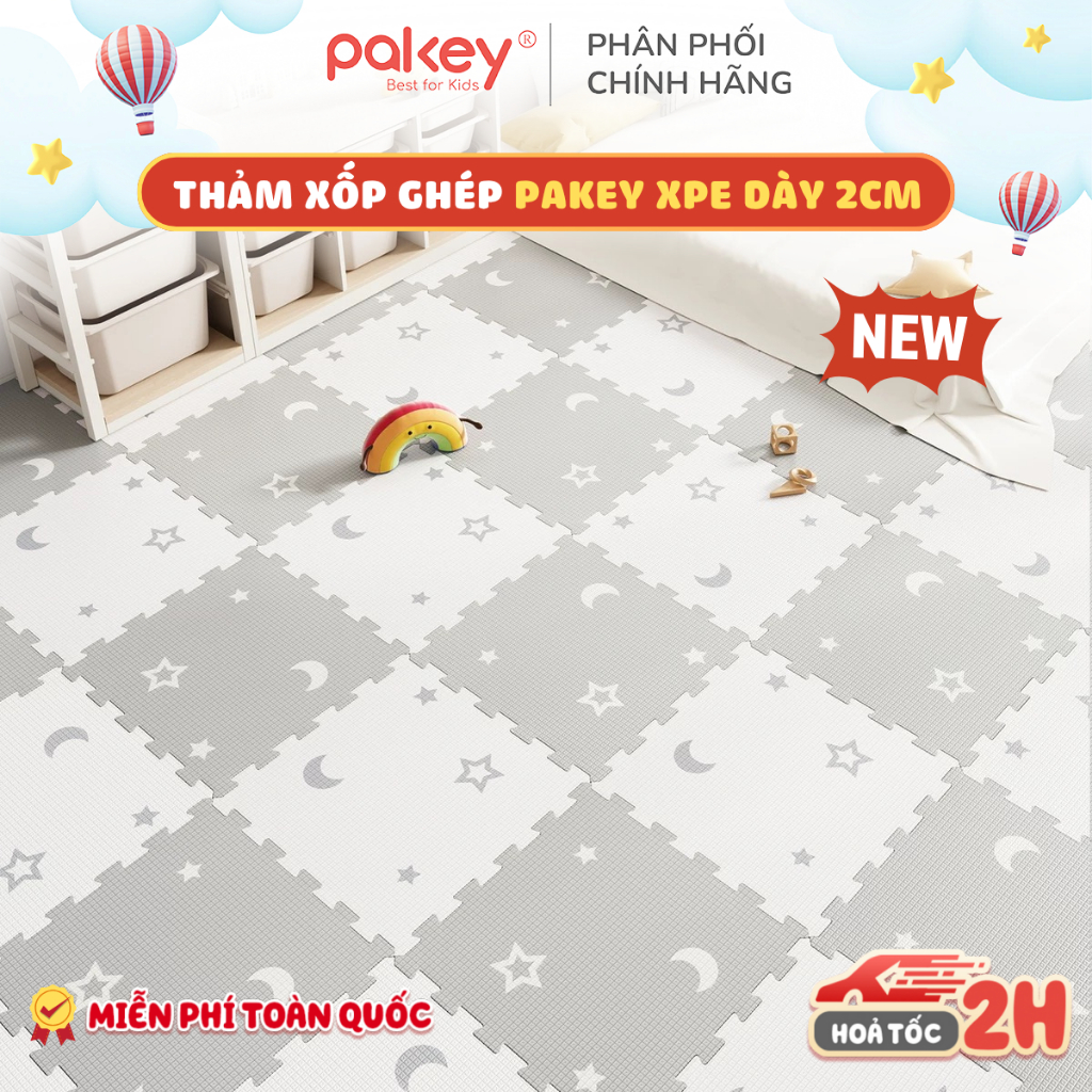 Thảm Ghép Tiện Lợi XPE, Thảm Xốp Cao Cấp Mềm Mịn Chống Trơn Trượt Dày 2cm Màu Sắc Hiện Đại Phù Hợp Mọi Không Gian