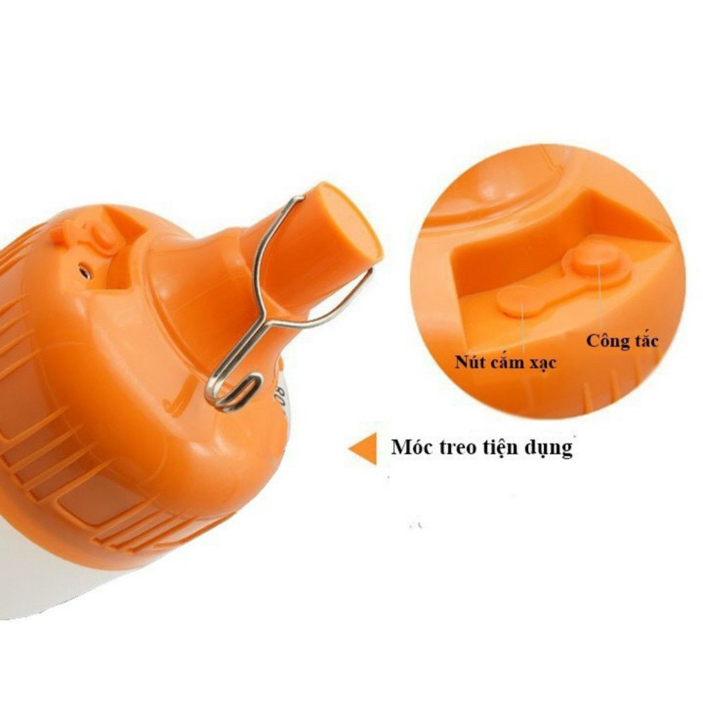 Bóng đèn tích điện công suất 200W, chống nước, sạc USB tiện lợi 2025