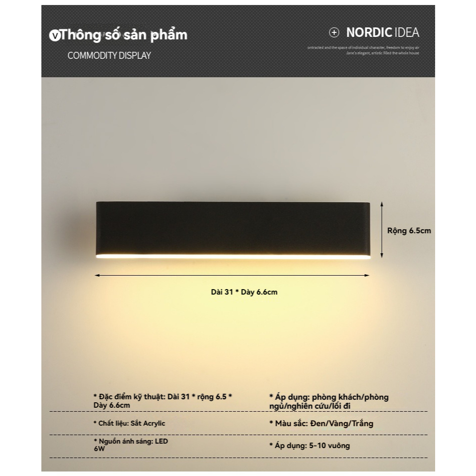 Đèn tường phòng ngủ đèn ngủ led đọc đèn xoay cầu thang lối đi nghiên cứu nền tường ánh sáng dimmable
