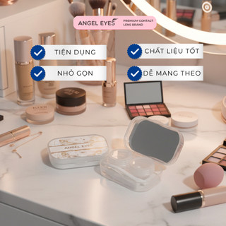 Khay đựng lens có gương Angel Eyes kèm bộ dụng cụ đeo lens | Khay gương đựng kính áp tròng