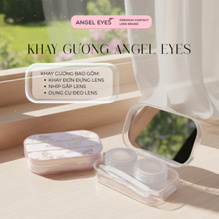 Khay đựng lens có gương Angel Eyes kèm bộ dụng cụ đeo lens | Khay gương đựng kính áp tròng
