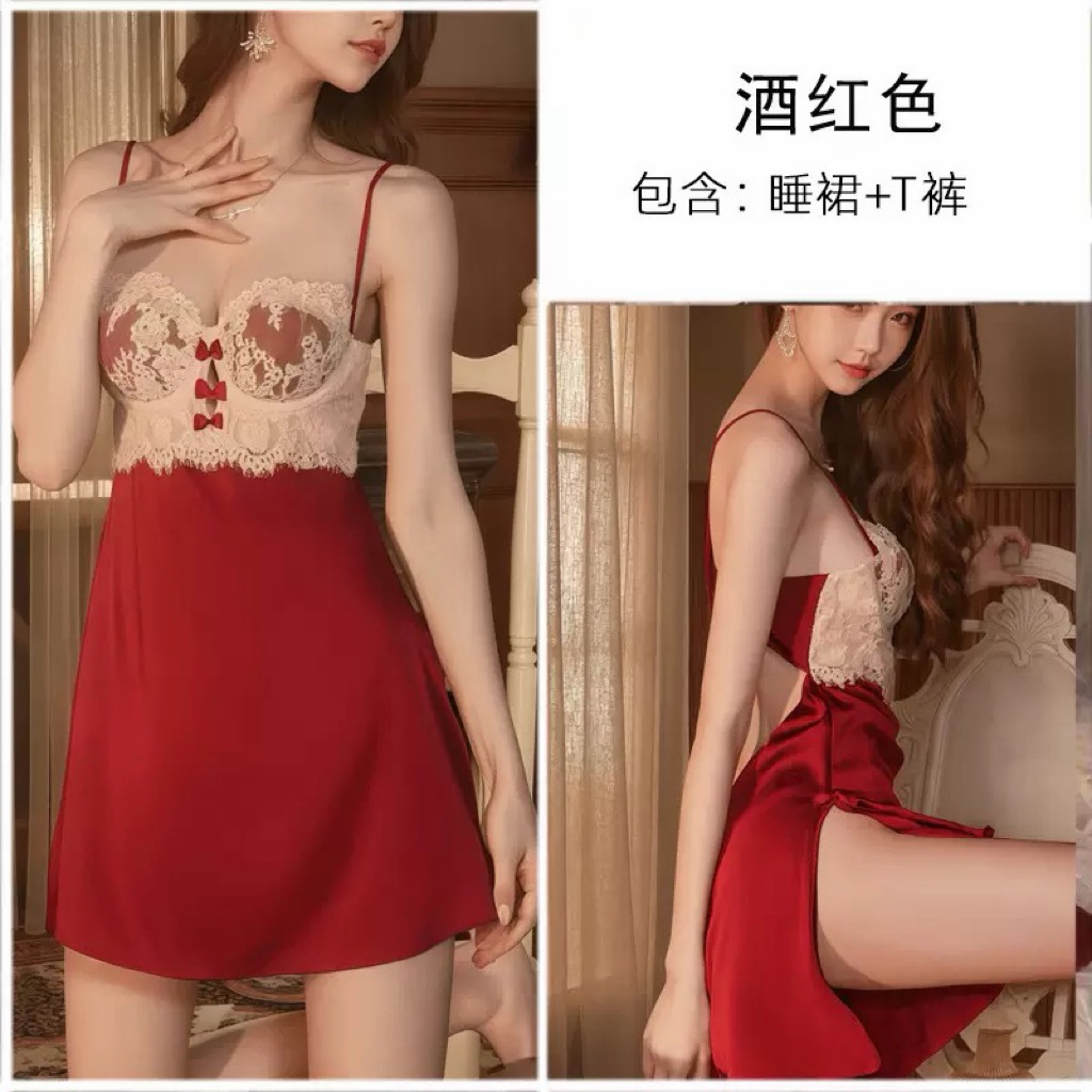 HÀNG QC LOẠI 1. Váy ngủ lụa quảng châu sexy, gợi cảm quyến rũ, váy ngủ xinh HV067