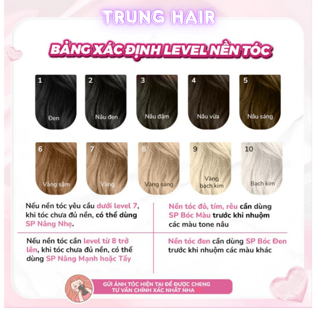 Thuốc nhuộm tóc màu NÂU LẠNH không tẩy, lên từ nền đen, tặng kèm oxy trợ nhuộm| Trunghair
