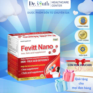 100 viên Sắt Fevitt Nano bổ máu, bổ sung Sắt hữu cơ, Acid Folic