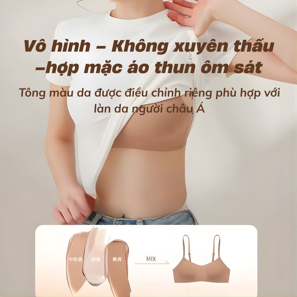 [Hỏa Tốc] Áo ngực nữ đúc su tàng hình không gọng chống lộ viền, Áo lót nữ đệm mỏng thoáng mát  A141