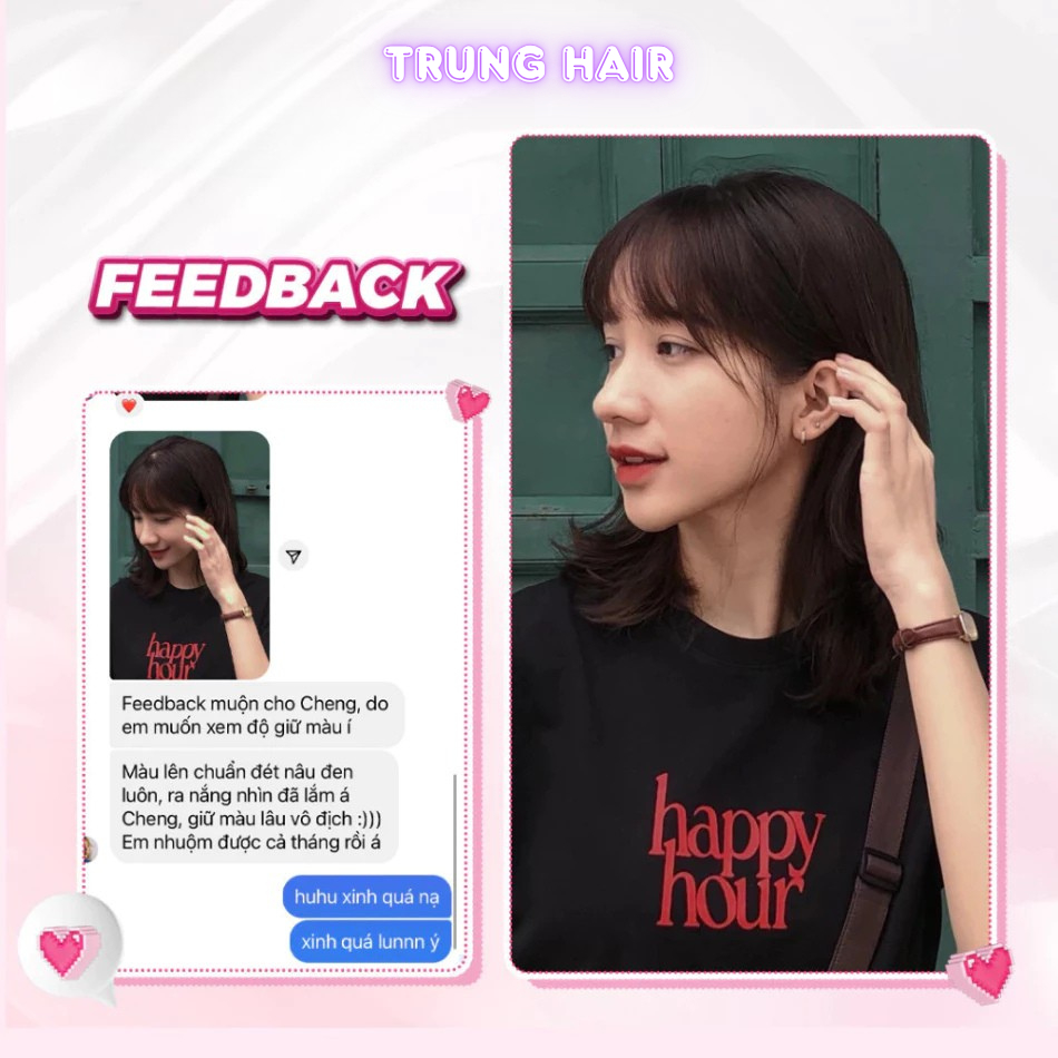 Thuốc nhuộm tóc NÂU ĐEN không tẩy, lên từ mọi nền, tặng kèm oxy trợ nhuộm| Trunghair