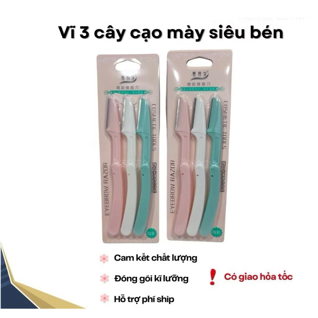 [Top Value]( Vỉ 3 cây ) Dao cạo mặt , mày gấp gọn tiện dụng
