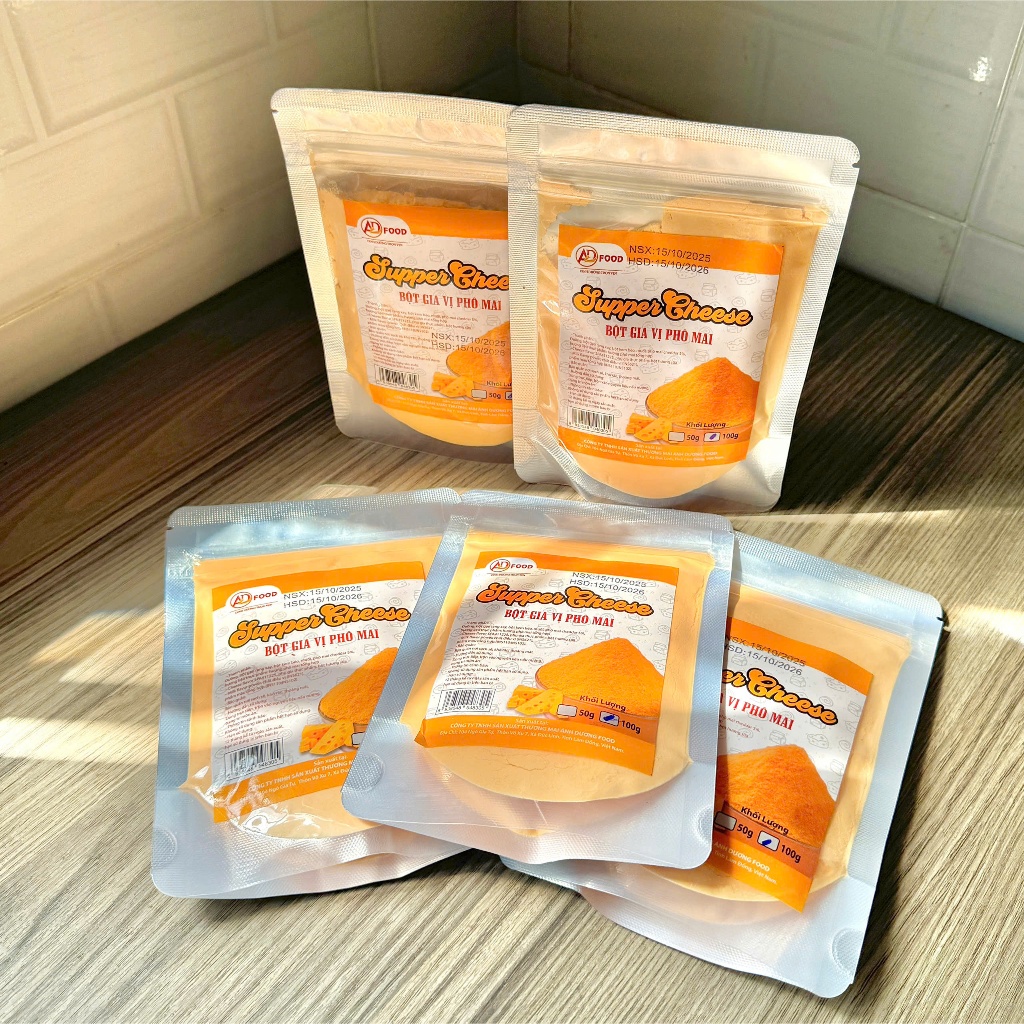 Combo 5 gói túi zip Bột phô mai Supper Cheese 50g ADFOOD – dùng làm gia vị cho món chiên và trang trí món ăn