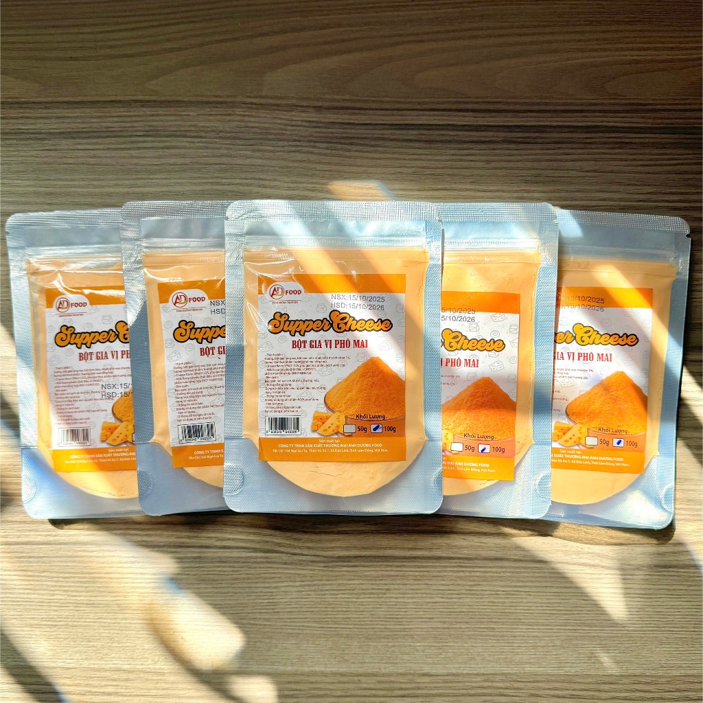 Combo 5 gói túi zip Bột phô mai Supper Cheese 50g ADFOOD – dùng làm gia vị cho món chiên và trang trí món ăn