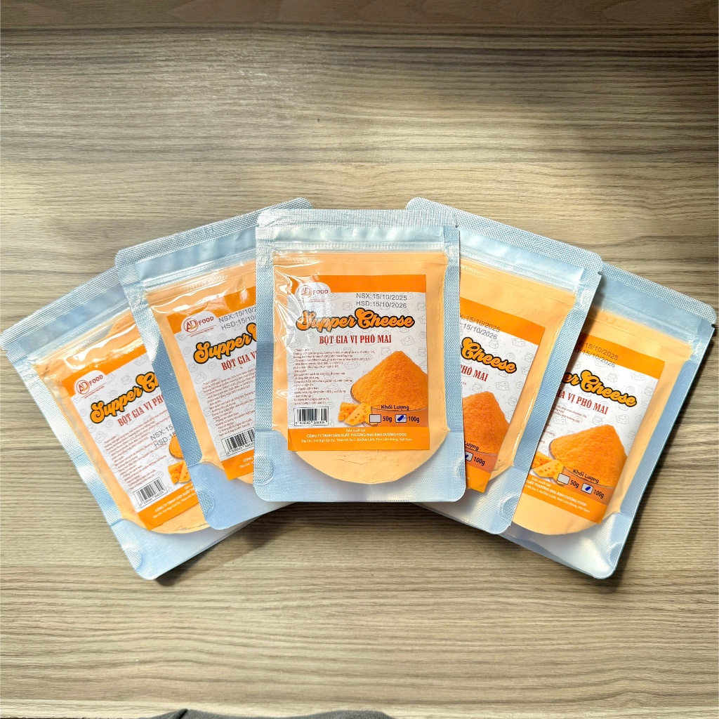 Combo 5 gói túi zip Bột phô mai Supper Cheese 50g ADFOOD – dùng làm gia vị cho món chiên và trang trí món ăn