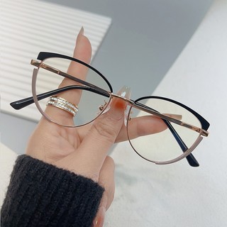 Kính Cận Có Độ Nữ ALOLA Kính Mát Kim Loại Mắt Mèo Đổi Màu Khi Ra Nắng Chống Ánh Sáng Xanh Tia UV